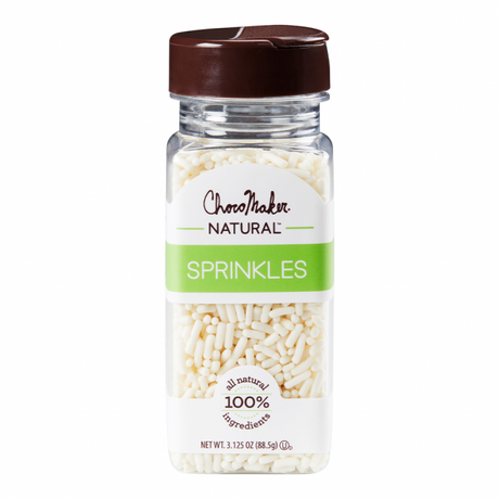 CHOCOMAKER: Natural White Jimmies Decorating Candies, 3.125 oz - #tag1# - #tag2#