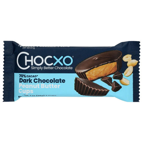 CHOCXO: 70% Dark Chocolate Peanut Butter Cups, 28 gm - #tag1# - #tag2#