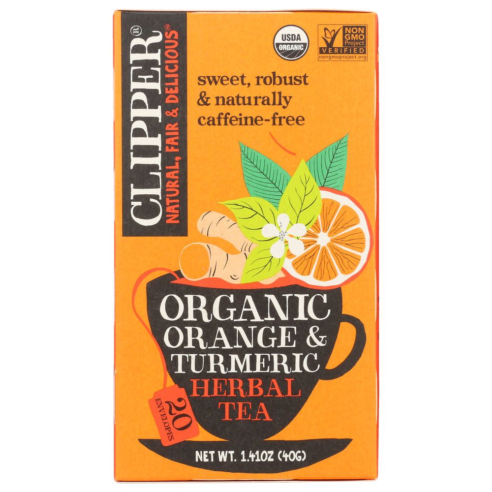 CLIPPER: Organic Orange Turmeric Herbal Tea, 1.41 oz - #tag1# - #tag2#