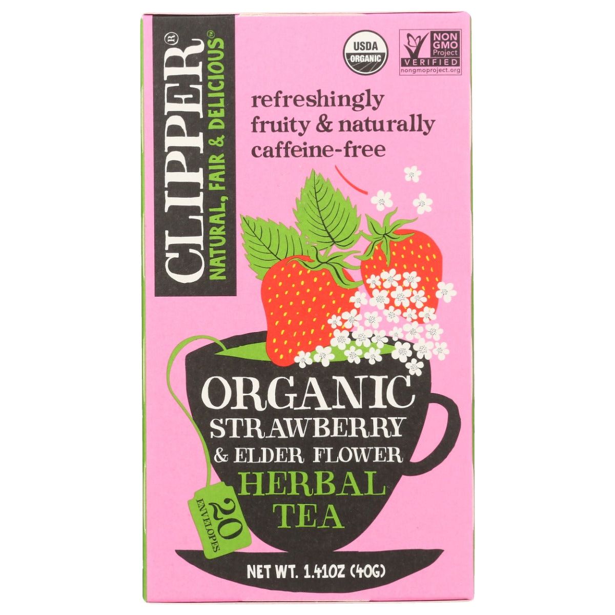 CLIPPER: Organic Strawberry Elderflower Herbal Tea, 1.41 oz - #tag1# - #tag2#