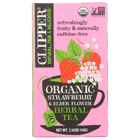 CLIPPER: Organic Strawberry Elderflower Herbal Tea, 1.41 oz - #tag1# - #tag2#