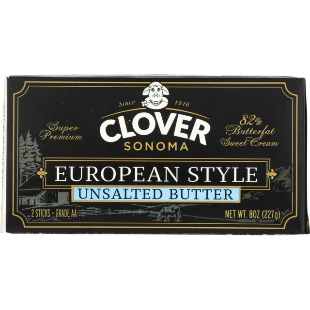 CLOVER SONOMA: European Style Unsalted Butter, 0.5 lb - #tag1# - #tag2#