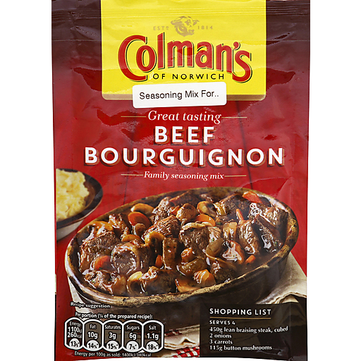 COLEMANS: Beef Bourguignon Seasoning Mix, 1.4 oz - #tag1# - #tag2#