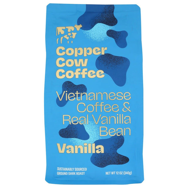 COPPER COW COFFEE: Vanilla Ground Vietnamese Coffee, 12 oz - #tag1# - #tag2#