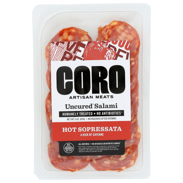 CORO FOODS: Hot Sopressata Salami Sliced Pack, 3 oz - #tag1# - #tag2#