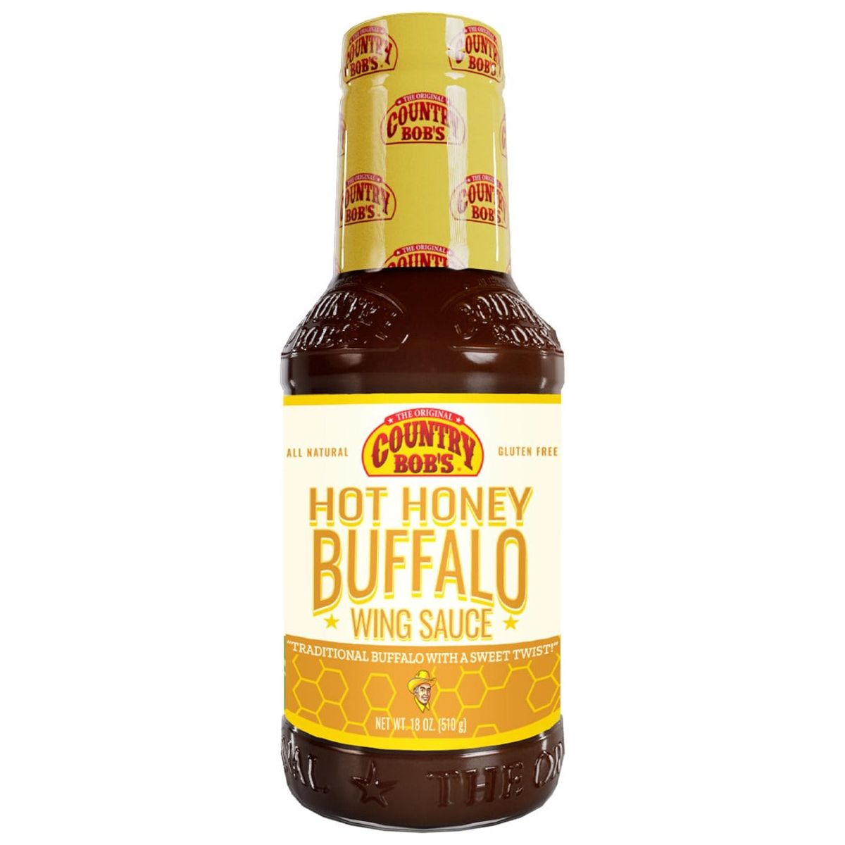 COUNTRY BOBS: Hot Honey Buffalo Wing Sauce, 18 oz - #tag1# - #tag2#