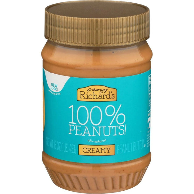 CRAZY RICHARD: Creamy Peanut Butter, 16 oz - #tag1# - #tag2#