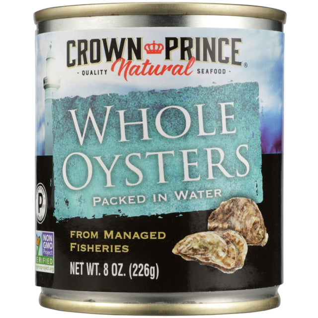 CROWN PRINCE: Whole Oysters Packed In Water, 8 oz - #tag1# - #tag2#