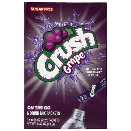 CRUSH: Grape Powder Drink Mix 6 Packets, 0.48 oz - #tag1# - #tag2#