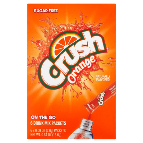 CRUSH: Orange Powder Drink Mix 6 Packets, 0.54 oz - #tag1# - #tag2#