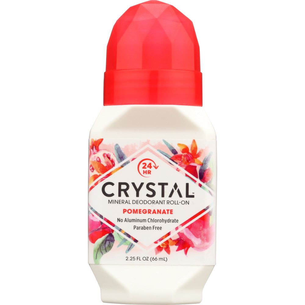 CRYSTAL BODY DEODORANT: Mineral Deodorant Roll On Pomegranate, 2.25 oz - #tag1# - #tag2#
