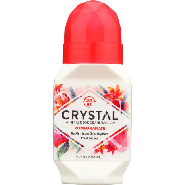 CRYSTAL BODY DEODORANT: Mineral Deodorant Roll On Pomegranate, 2.25 oz - #tag1# - #tag2#
