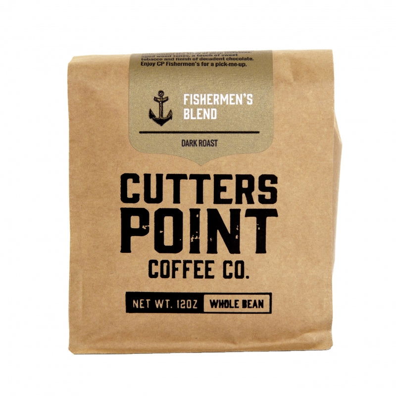 CUTTERS POINT COFFEE CO: Fishermens Blend Whole Bean Coffee, 12 oz - #tag1# - #tag2#