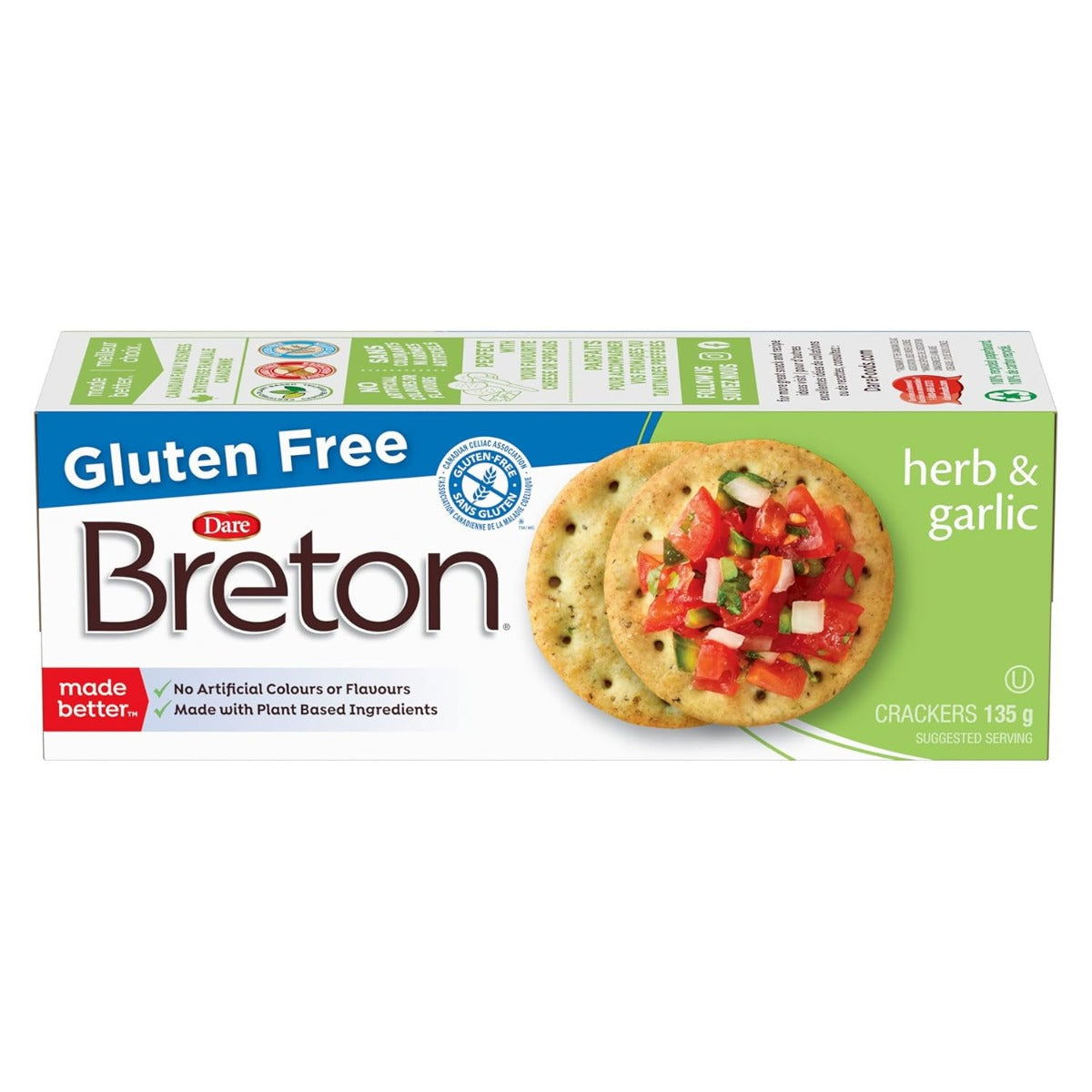 DARE: Breton Cracker Gluten Free Herb Garlic, 4.76 oz - #tag1# - #tag2#