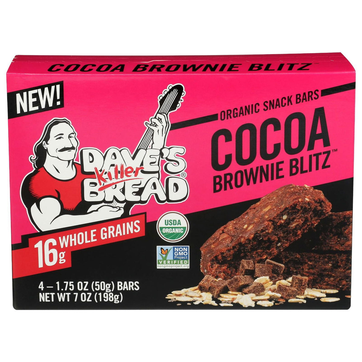 DAVES KILLER BREAD: Cocoa Brownie Blitz Snack Bars 4 Count, 7 oz - #tag1# - #tag2#