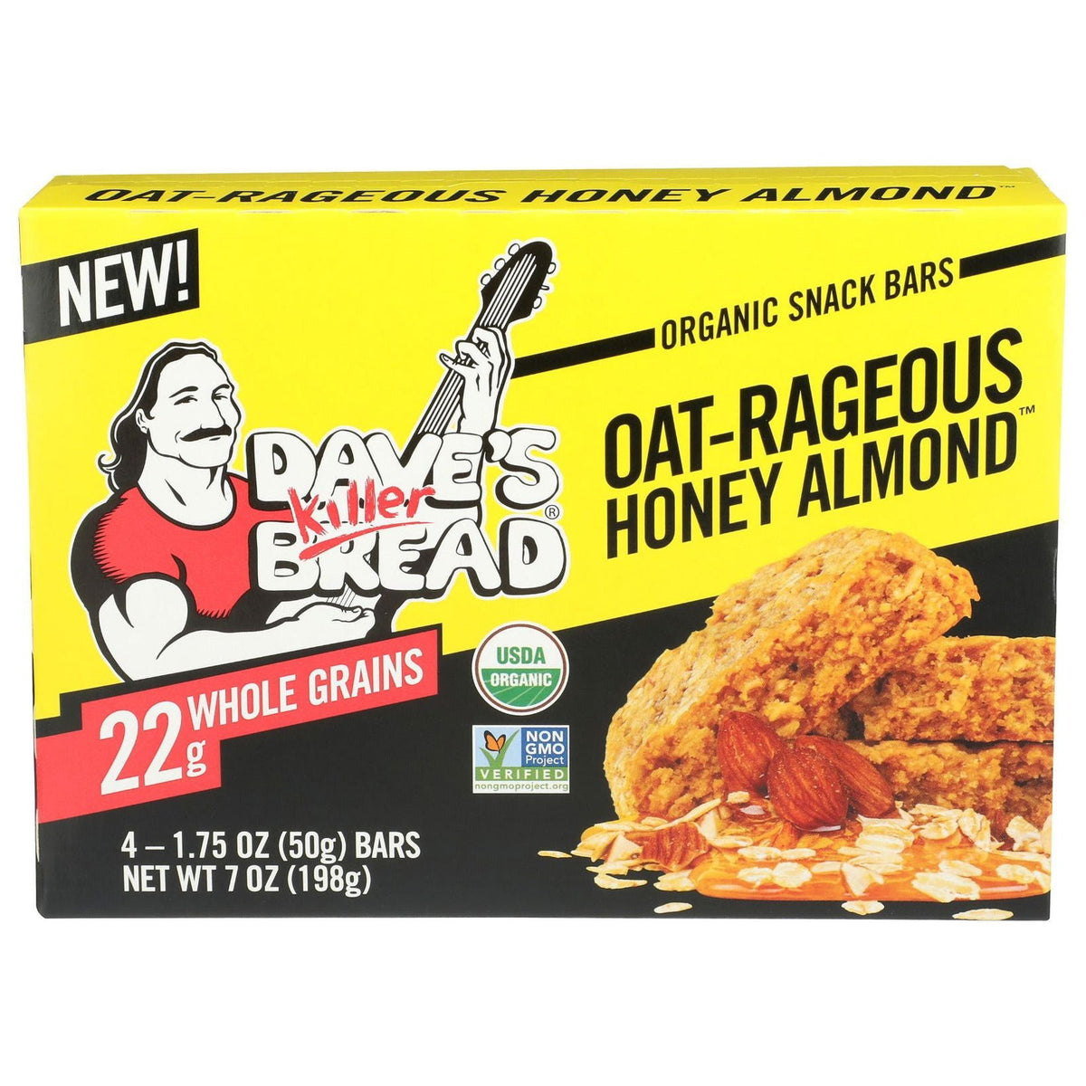 DAVES KILLER BREAD: Oatrageous Honey Almond Snack Bar 4 Count, 7 oz - #tag1# - #tag2#