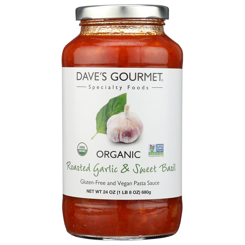 DAVE'S GOURMET: Organic Roasted Garlic and Sweet Basil Pasta Sauce, 25.5 Oz - #tag1# - #tag2#