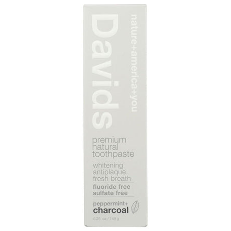 DAVIDS: Peppermint Charcoal Toothpaste, 5.25 fo - #tag1# - #tag2#