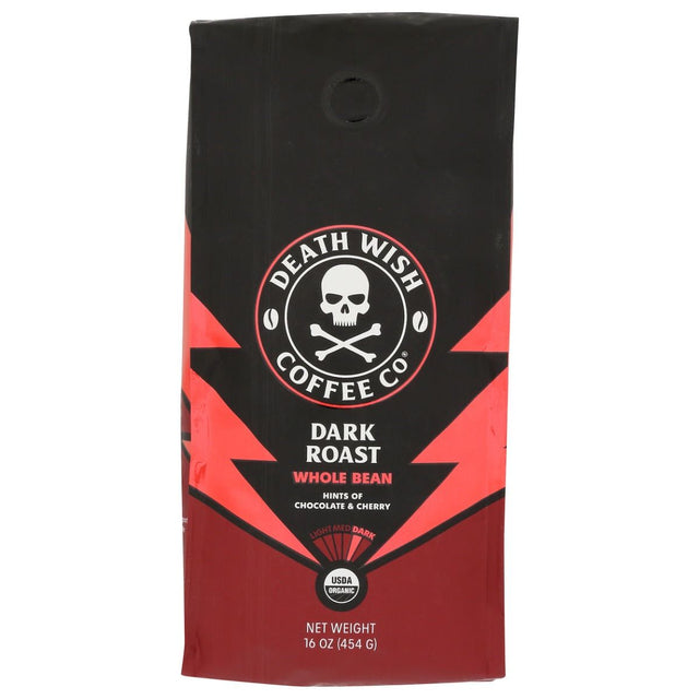 DEATH WISH COFFEE: Dark Roast Coffee Whole Bean, 1 lb - #tag1# - #tag2#