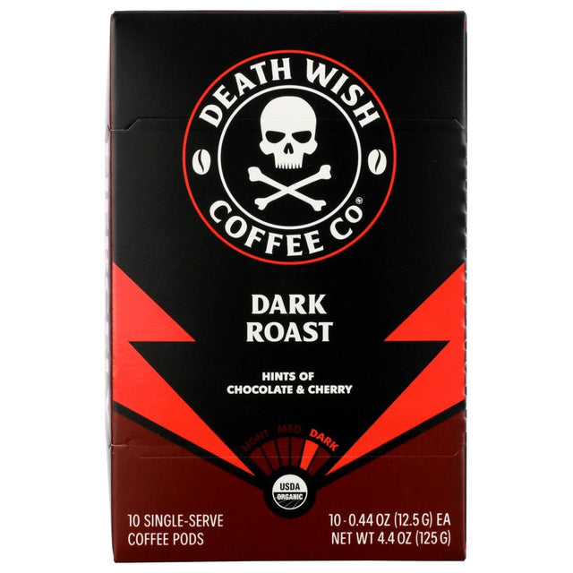 DEATH WISH COFFEE: Dark Roast Single Serve Pods, 10 cp - #tag1# - #tag2#