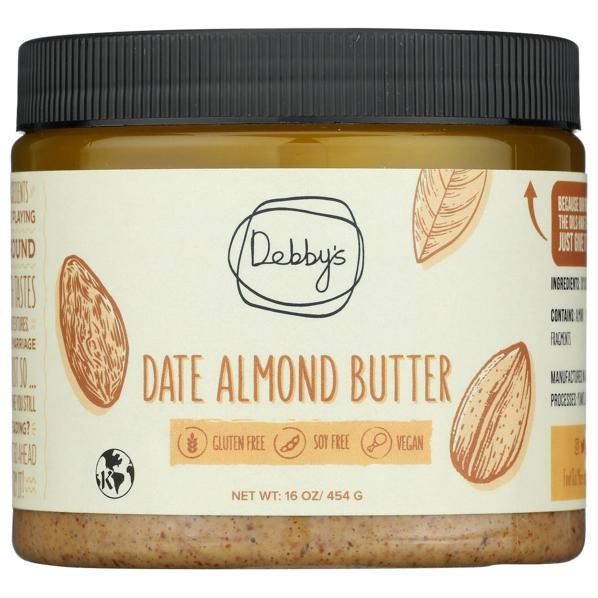 DEBBYS: Date Almond Butter, 16 oz - #tag1# - #tag2#