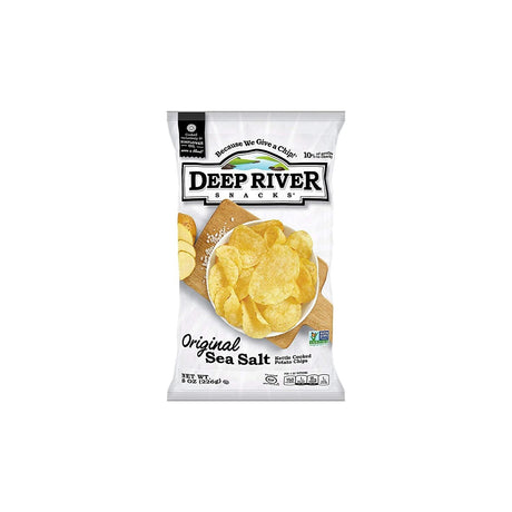 DEEP RIVER: Original Sea Salt Kettle Cooked Potato Chips, 8 oz - #tag1# - #tag2#