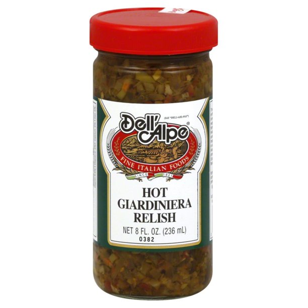 DELL ALPE: Hot Giardiniera Relish, 8 oz - #tag1# - #tag2#