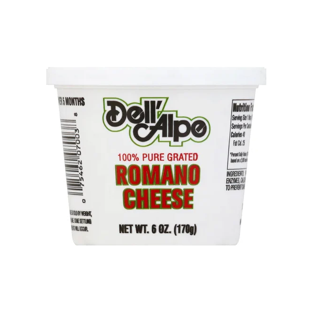 DELL ALPE: Pure Grated Romano Cheese, 6 oz - #tag1# - #tag2#