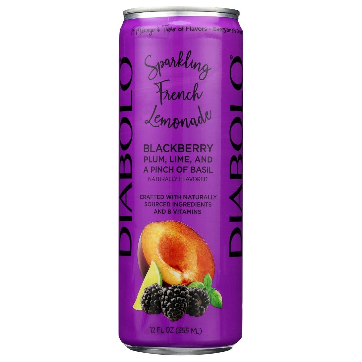 DIABOLO: Blackberry Plum Lime and Basil Soda, 12 fo - #tag1# - #tag2#