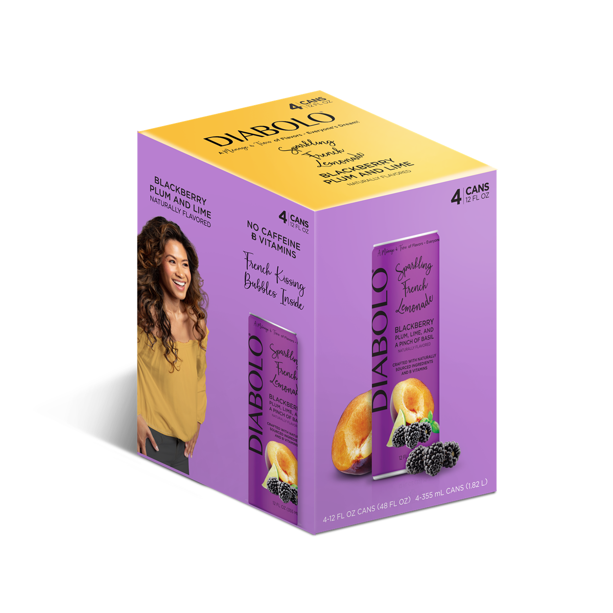 DIABOLO: Blackberry Plum Lime and Basil Soda 4Pack, 48 fo - #tag1# - #tag2#