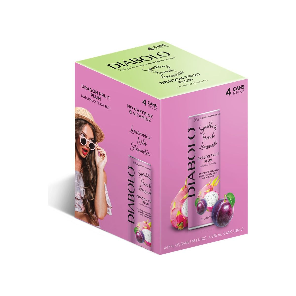 DIABOLO: Dragon Fruit Plum Soda 4pk, 48 fo - #tag1# - #tag2#
