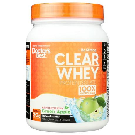 DOCTORS BEST: Clear Whey Protein Isolate Green Apple, 525 gm - #tag1# - #tag2#