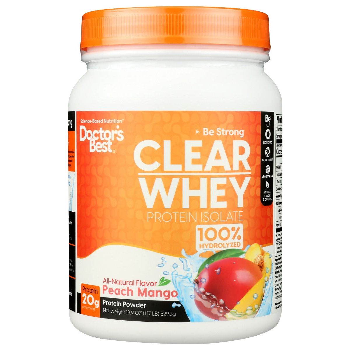 DOCTORS BEST: Clear Whey Protein Isolate Peach Mango, 529.2 gm - #tag1# - #tag2#
