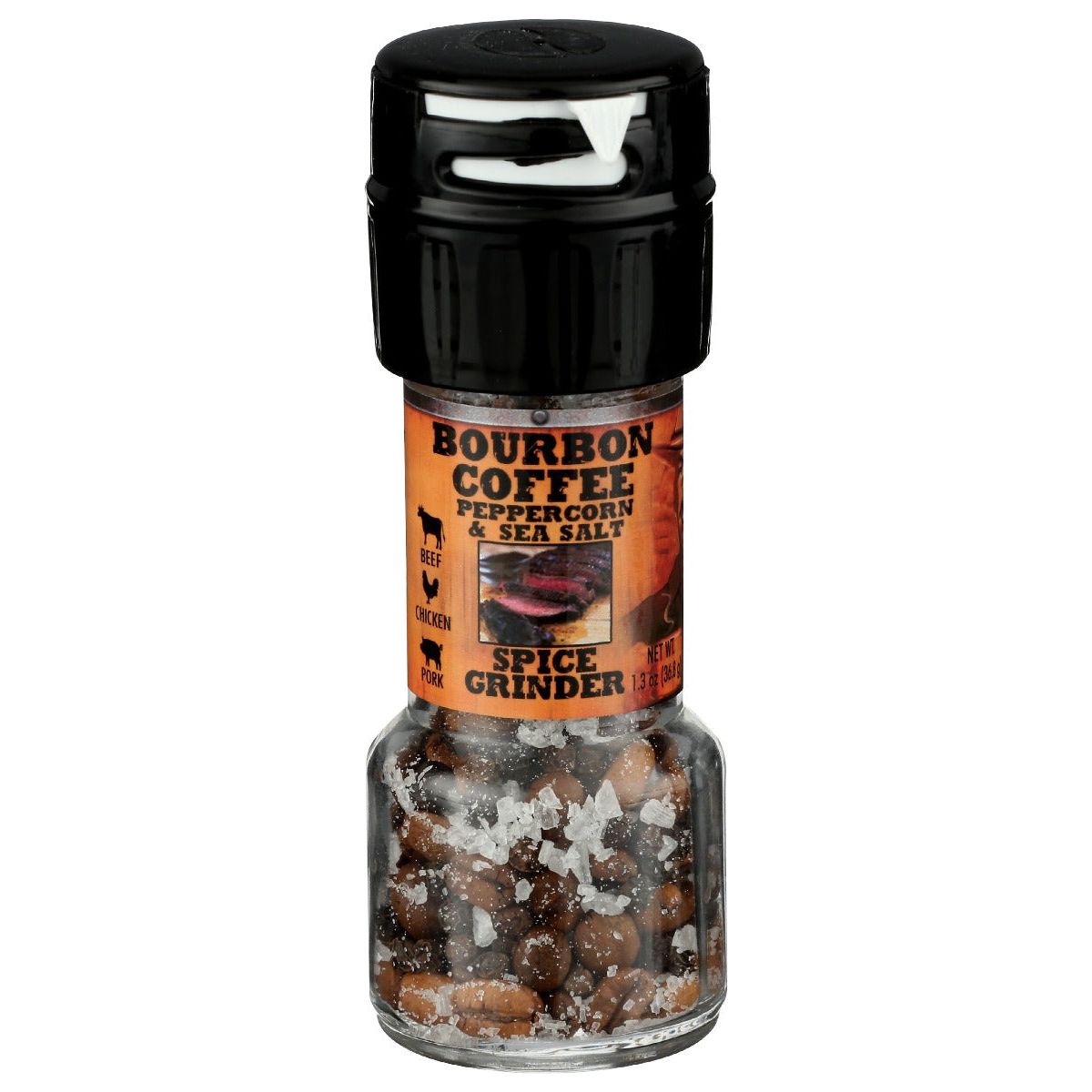 DON PABLO: Bourbon Coffee Peppercorn Sea Salt Grinder, 1.3 oz - #tag1# - #tag2#