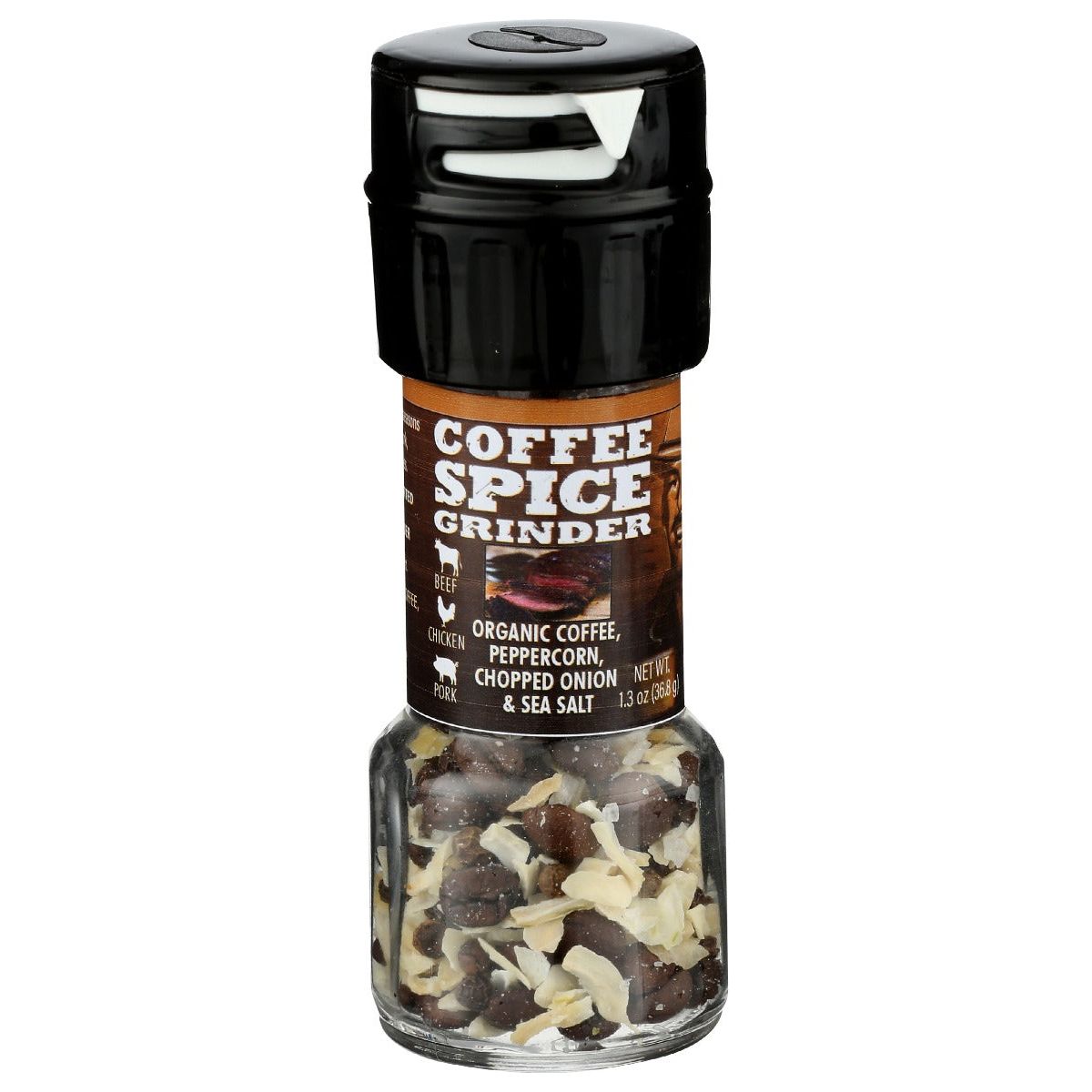 DON PABLO: Peppercorn Coffee Chopped Onion Sea Salt Spice Grinder, 1.3 oz - #tag1# - #tag2#