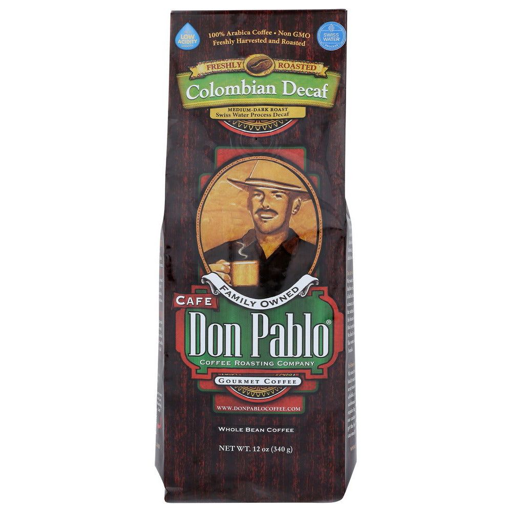 DON PABLO: Whole Bean Colombian Swiss Water Decaf, 12 oz - #tag1# - #tag2#