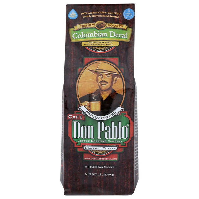 DON PABLO: Whole Bean Colombian Swiss Water Decaf, 12 oz - #tag1# - #tag2#
