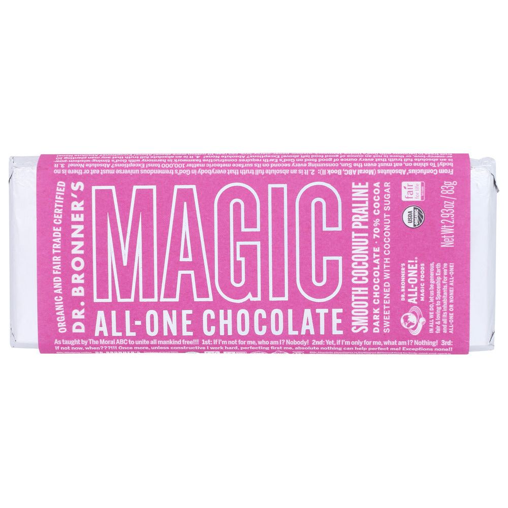 DR BRONNER: Smooth Coconut Praline Chocolate Bar, 2.93 oz - #tag1# - #tag2#