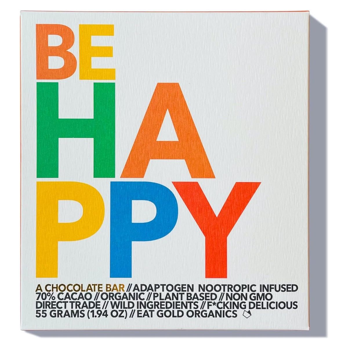EAT GOLD ORGANICS: Be Happy Chocolate Bar, 1.94 oz - #tag1# - #tag2#