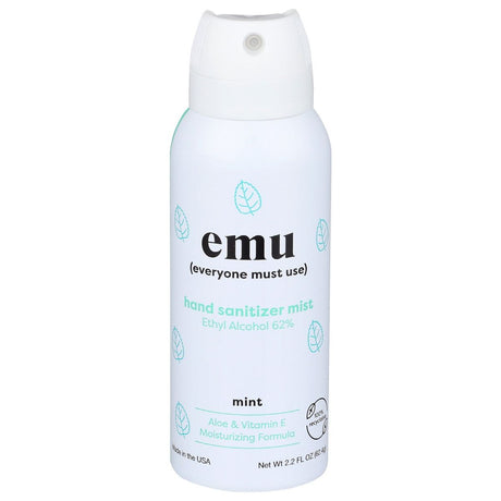 EMU: Mint Hand Sanitizer Mist, 2.2 oz - #tag1# - #tag2#