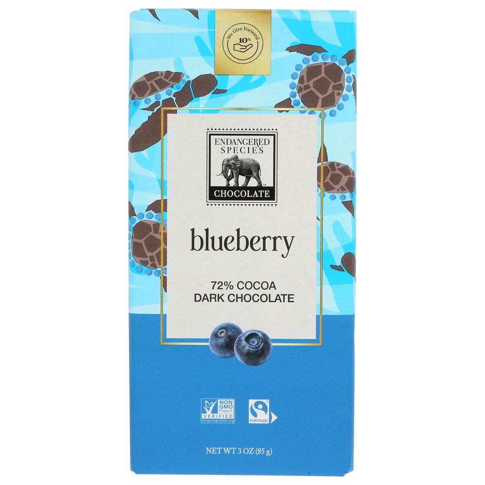 ENDANGERED SPECIES: Natural Dark Chocolate Bar with Blueberries, 3 Oz ...