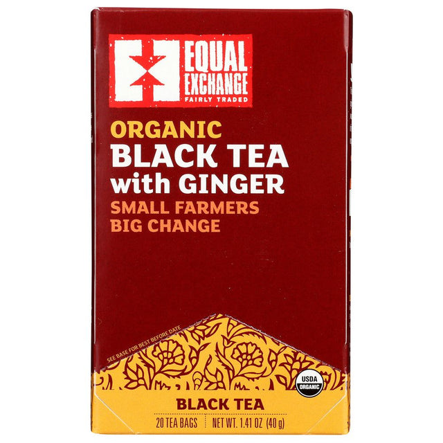 EQUAL EXCHANGE: Tea Black Ginger, 20 BG - #tag1# - #tag2#