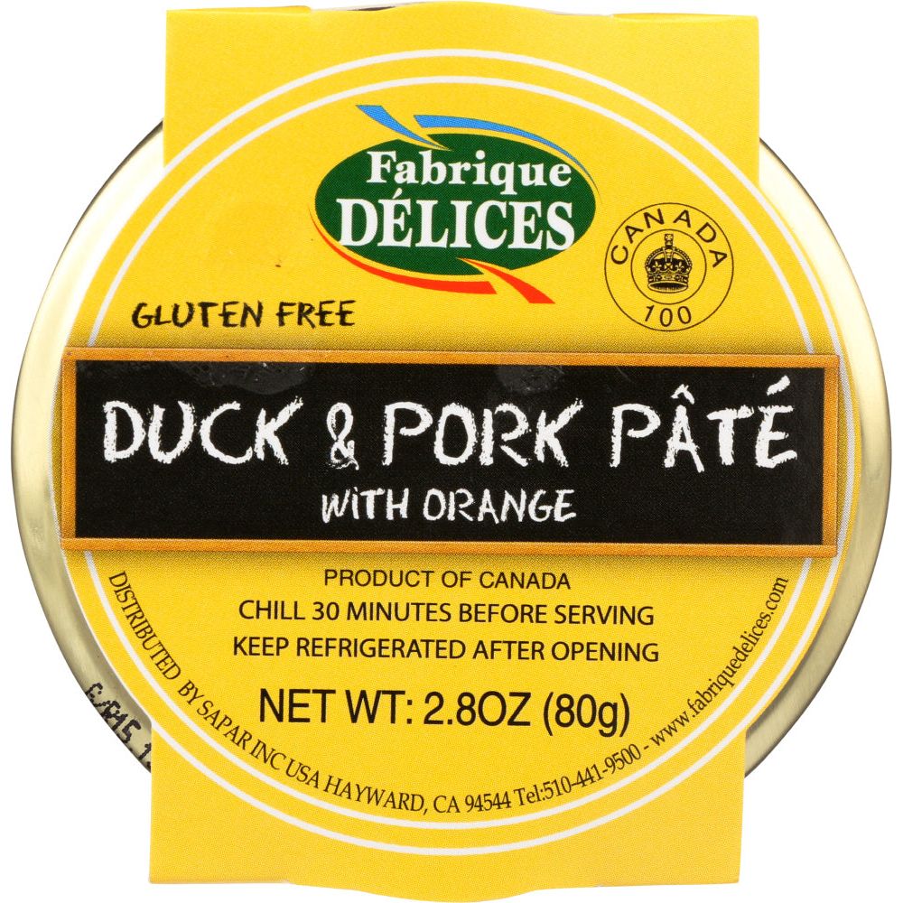 FABRIQUE DELICES: Duck & Pork Pate with Orange, 2.8 oz - #tag1# - #tag2#