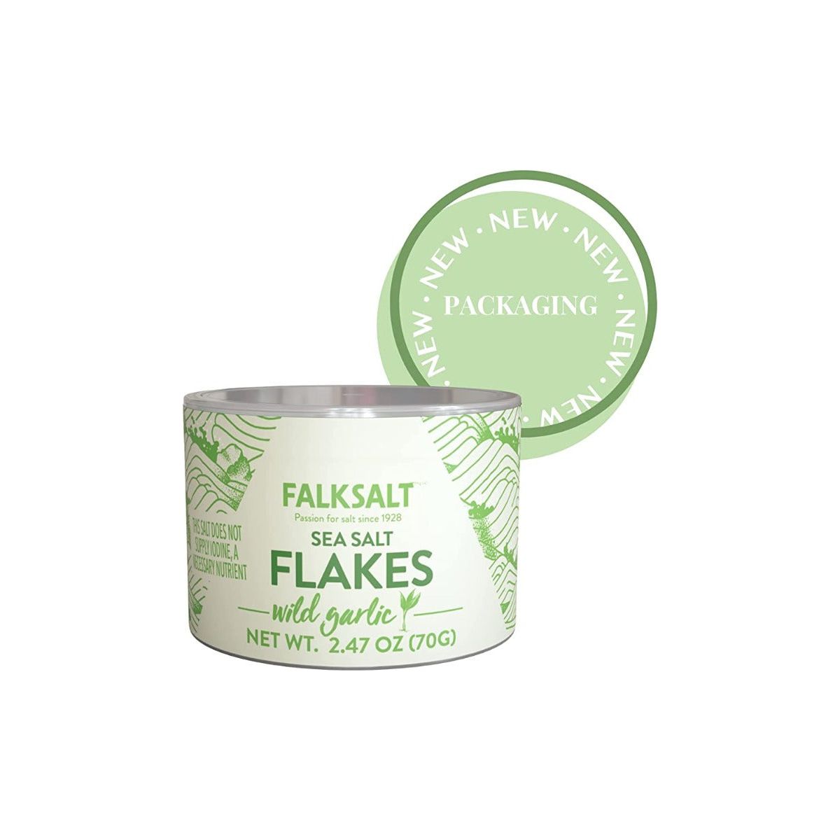 FALKSALT: Salt Flakes Wild Garlic, 2.47 oz - #tag1# - #tag2#