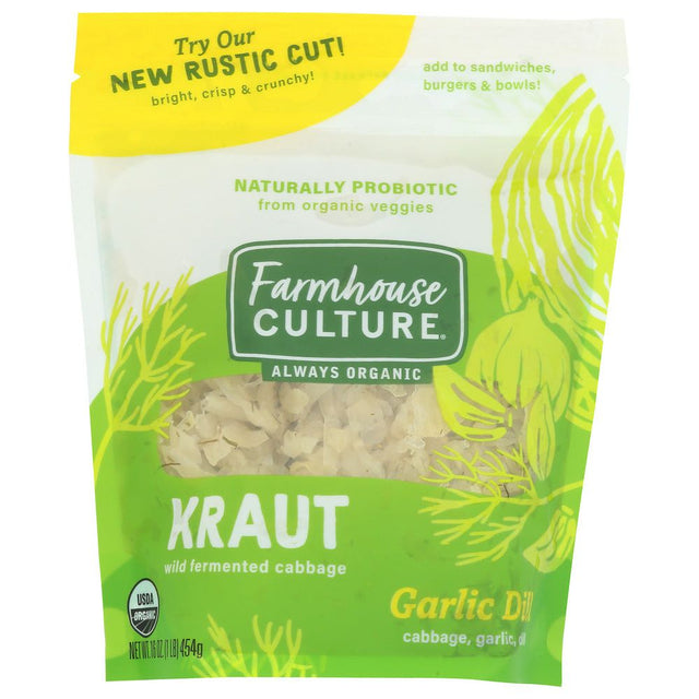 FARMHOUSE CULTURE: Organic Garlic Dill Pickle Kraut, 16 oz - #tag1# - #tag2#