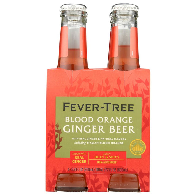 FEVER TREE: Blood Orange Ginger Beer 4 Count, 27.2 fo - #tag1# - #tag2#