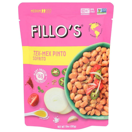 FILLOS: Beans Pinto Tex Mex, 10 oz - #tag1# - #tag2#