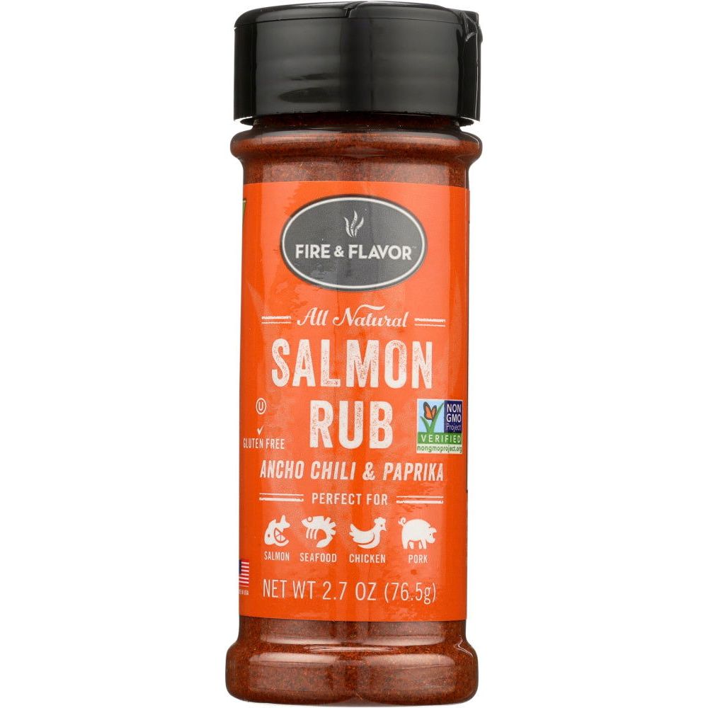 FIRE & FLAVOR: All Natural Salmon Rub, 2.7 oz - #tag1# - #tag2#