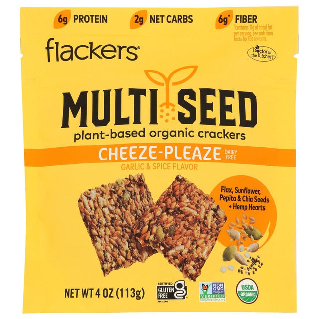 FLACKERS: Multi Seed Crackers Cheeze-Pleaze, 4 oz - #tag1# - #tag2#