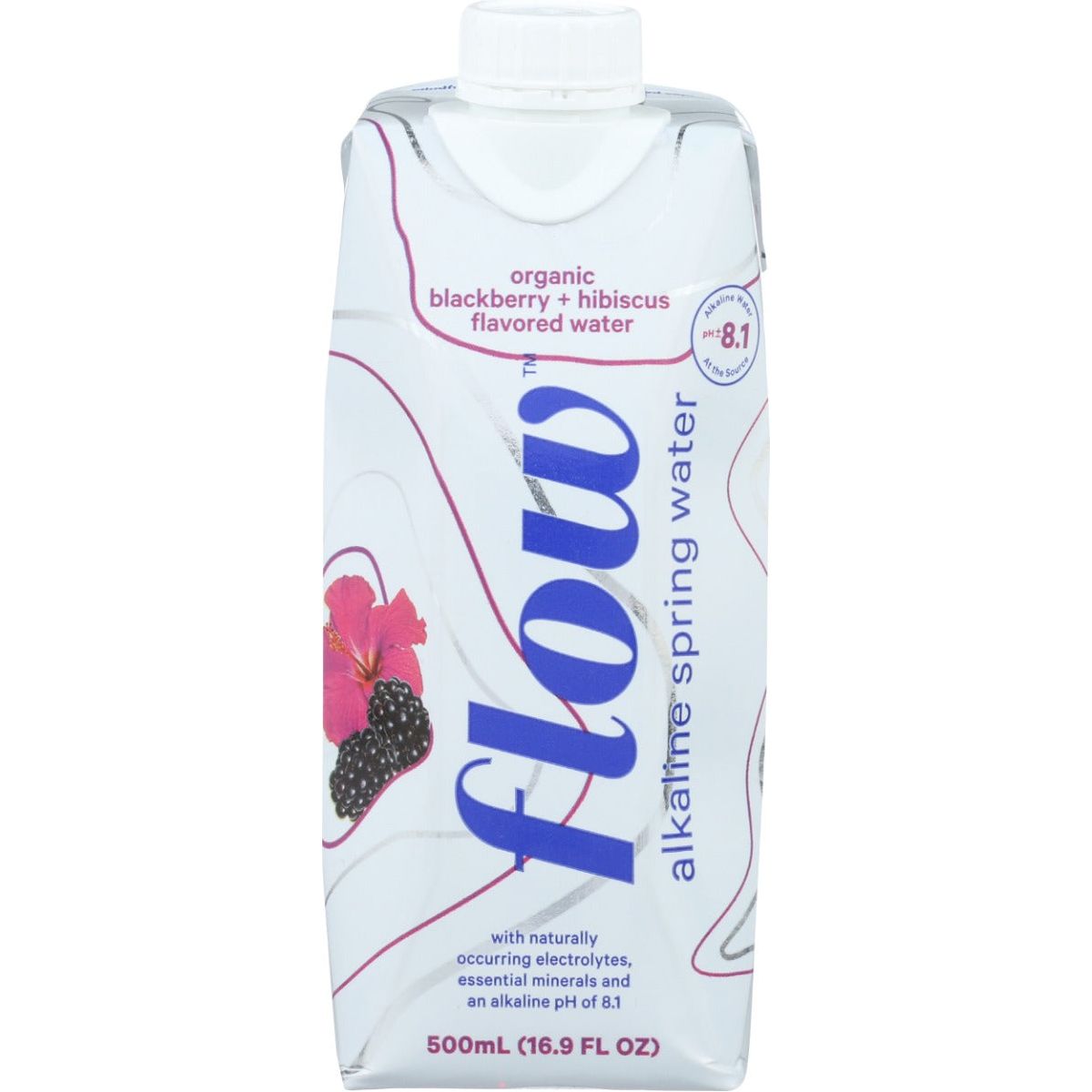 FLOW WATER: Water Alkaline Blackberry Hibiscus Organic, 16.9 fo - #tag1# - #tag2#